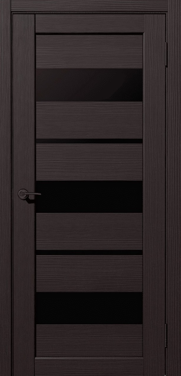Дубрава Сибирь Межкомнатная дверь Параллель Стекло черное, арт. 29146 - фото №1