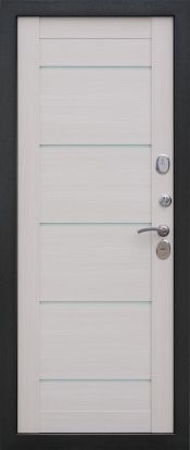 Входная металлическая дверь Феррони 11 см Изотерма царга серебро лиственница 2 замка 1.4мм металл (Антик серебро + МДФ)